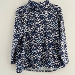 Chico’s Woman Sweater pullover Sz 2 Medium Long Sleeve Floral print Turtleneck